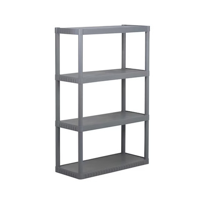 Project Source 4 -Tier Gray Plastic Utility Shelving Unit