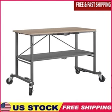 Workbench Table Folding Steel Portable Locking Casters 51.4" x 26.5" x 34" NEW