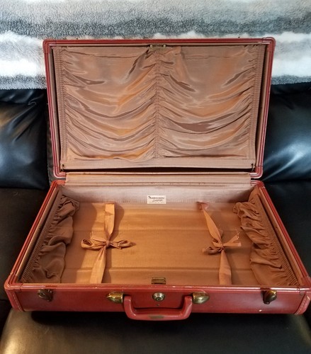 Mallette Samsonite Vintage Années 40-50 Rigide Marron Avec Clé - Train Case