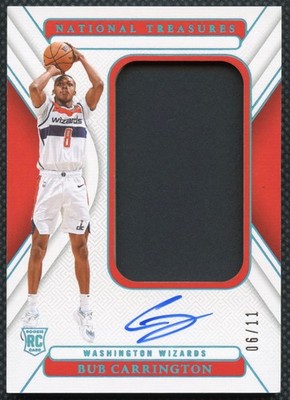 2024-25 National Treasures Bub Carrington Rookie 6/11 Error Card/Missing Silver