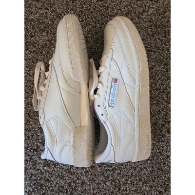 Reebok Club C White Leather Sneakers Classic Minimal Trainer Size 6.5