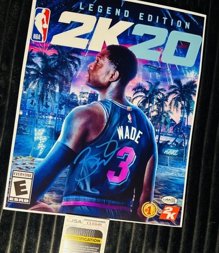 DWYANE WADE SIGNED 11X14 PHOTO MIAMI HEAT AUTOGRAPH NBA JSA COA 2K20 champion