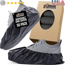 Heavy Duty Waterproof Shoe Covers Puncture Resistant Indoor Outdoor Use 50 Pack