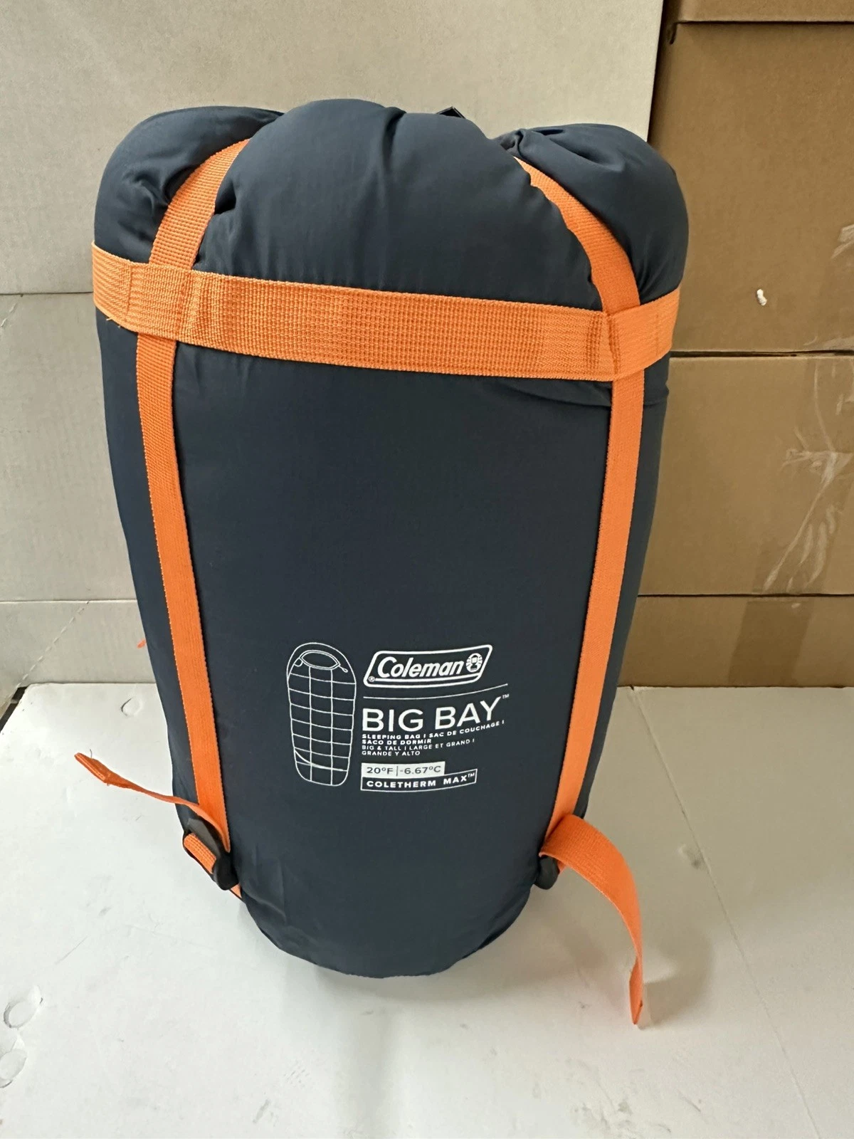 Coleman Big Bay (20 Degree) Big & Tall Sleeping Bag - Blue & Orange