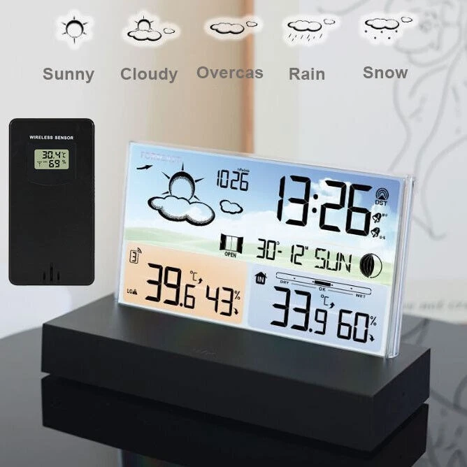 USB Smart Alarm Clock Digital LCD Weather Station Indoor /Outdoor Thermometer * - Image 3 of 4