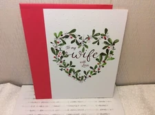 WIFE RSVP CHRISTMAS CARD New w/envelope "To my WIFE with love-with every..."