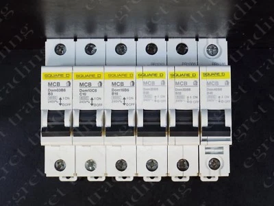 SQUARE D DOM DOMAE SCHNEIDER B & C type MCB BREAKER TRIP - NEW