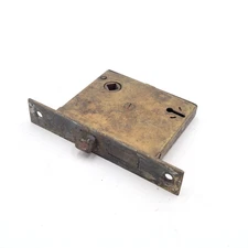 Vintage Mortise Lock Door Hardware Salvage Skeleton Keyhole NO Key 3230