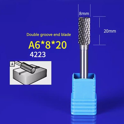 Double Slot Carbide Rotary File Burr Cutter Grinding Mliing Carving Bit 6mm SHK - Picture 25 of 26