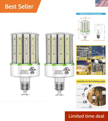 UL Listed 2-Pack 100W Led Corn Cob , E39 Large Mogul Base led Bulb 250-400W M...
