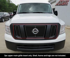 Fits 2012-2019 NISSAN NV 2500/3500 Upper Stainless Black Mesh grille insert