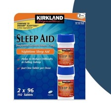 Kirkland Signature Nighttime Sleep Aid, 192 Tablets. One tablet per dose 