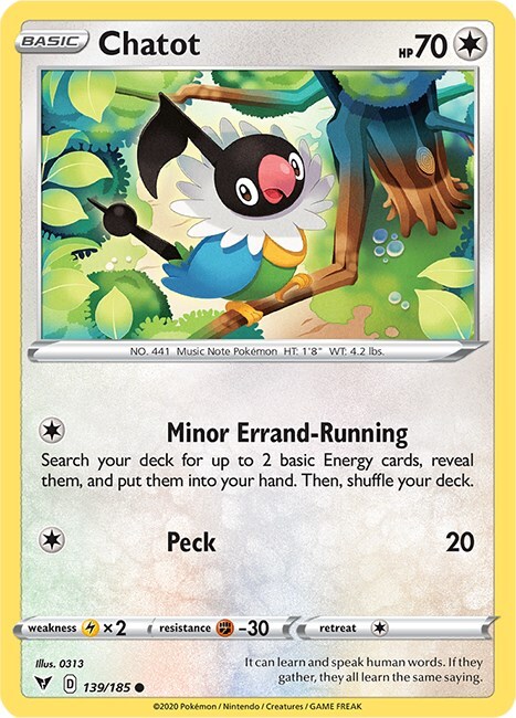 Chatot 139/185 Swsh04: Vivid Voltage - 1 of 1