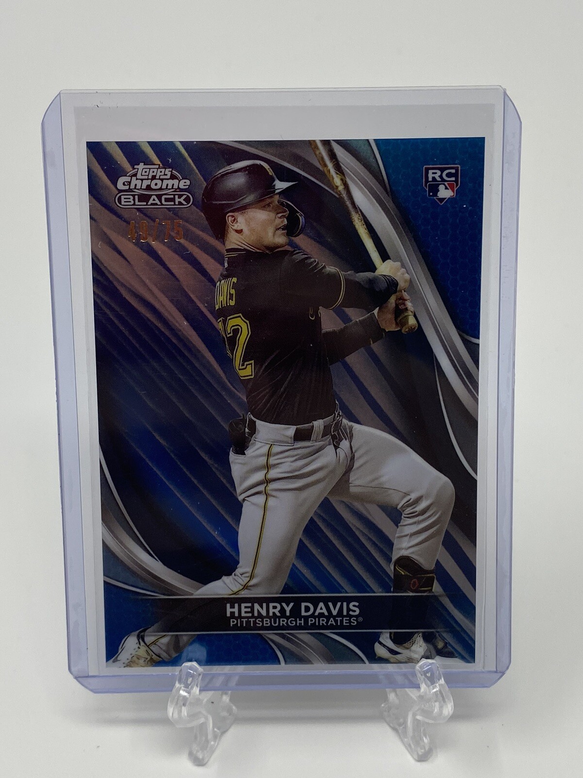 2024 Topps Chrome Black Henry Davis Rookie Blue Refractor /75 #41