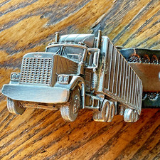 Semi-Truck Trailer Great American Belt Buckle Co. 240 Trucker Leather Wide Belt