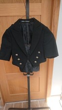 21" 53cm boys child KILT jacket BLACK PRINCE CHARLIE used WEDDING BAPTISM baby