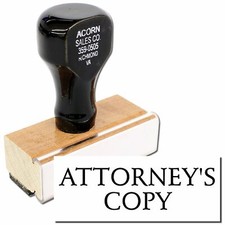 Large Attorneys Copy Rubber Stamp Size 7/8" Tall x 2-1/4" Wide