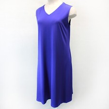 Eileen Fisher Plus Violet Fine Jersey V-Neck Sleeveless Midi Dress 2X