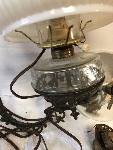Antique Cast Iron Wall Mounted Sconce Lamp Converted marked Scovill Acme Eagle - Picture 3 of 12