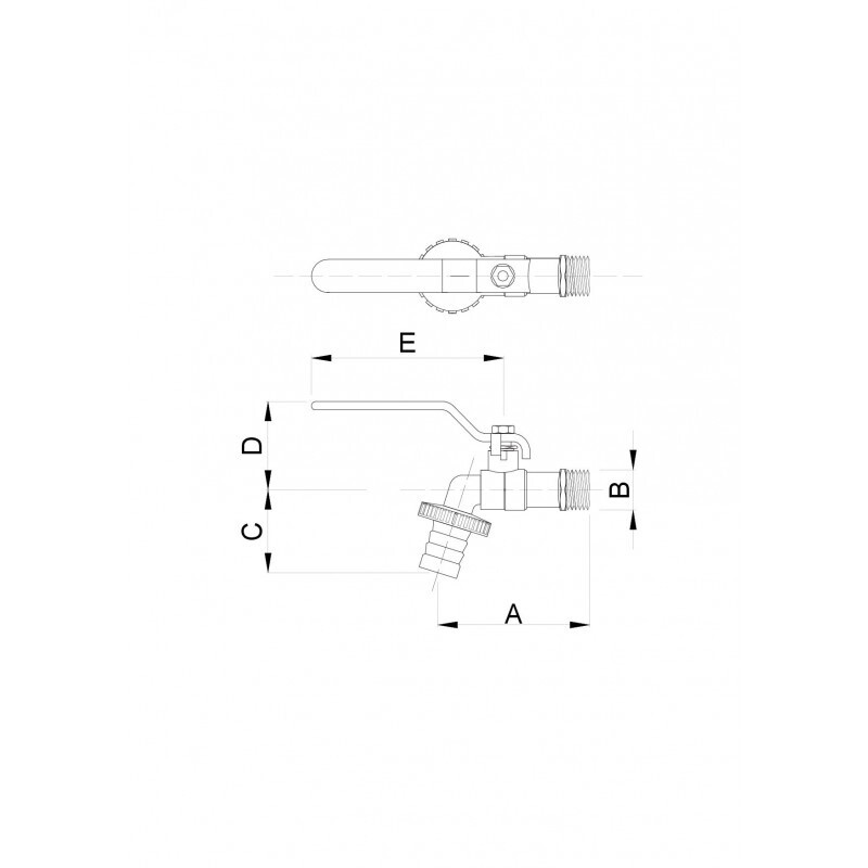 1" BSP Garden Lever Tap Valve with Red Handle and Metal Hose Plug Outdoor Tap eBay
