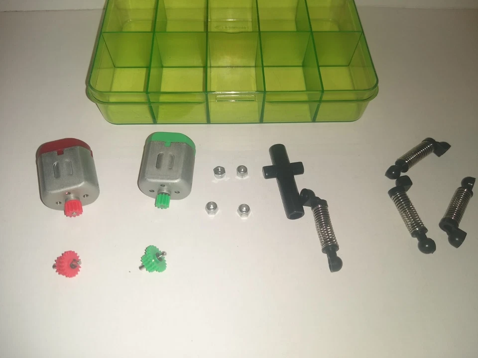 Radio Shack Zip Zaps Micro RC motor parts Lot & case - Image 4 of 4