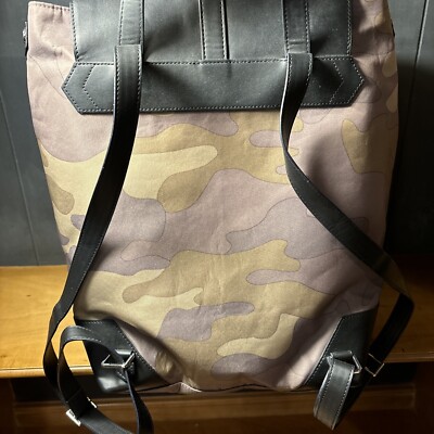 Stella & Dot Ava Backpack Camo Green Grey Gym Bag Laptop Bag 