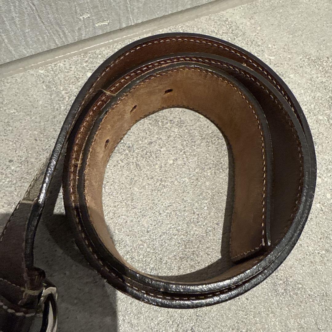 GUCCI Belt 81-87cm Men's Stylish Brown Silver Fashion From GUCCI Belt 81-87cm Men's Stylish Brown Silver Fashion From