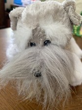 Ganz Webkinz Schnauzer Plush Gray White Dog Stuffed Animal Toy No Code