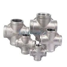 1/8" 1/4" 3/8" 1/2" 3/4" 1" BSP Female 304 Stainless Cross 4 Ways Pipe Fitting