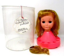 Vintage Maddie Mod Doll Head Makeup Hair Stylist Mego 1970