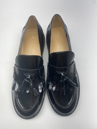 Marc Fisher LTD Womens Ozzie Kiltie Patent Leather Black Lug Loafer Sz 8.5 - Picture 2 of 9