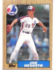 Joe Hesketh P Montreal Expos 1987 MLB Baseball Topps VTG Card #189