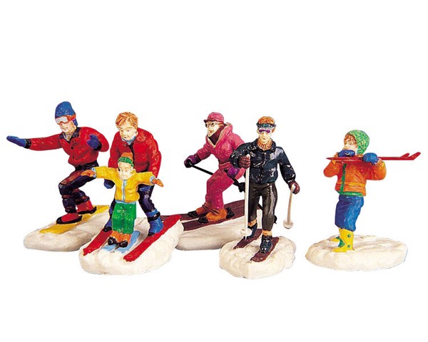 Lemax 92357 - Winter Fun Figurines 5Er-Set - Winterdorf Vail Village Neu-image