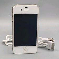 Apple iPhone 4s 16GB Model A1387 White w Charging Cord PIN LOCKED READ NEEDS UNL