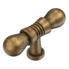 10 Pack Antique Brass Cabinet Knobs 2.4 Inch, Kitchen Hardware Handle Drawer