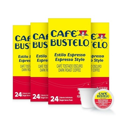 Café Bustelo Espresso Style Dark Roast Single Serve Coffee Pods, 96 Count