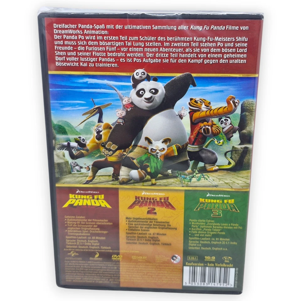 Kung Fu Panda 1 2 3 Collection DVD Film Serie Komplett Dreamworks Animation Spaß - Bild 2 von 4