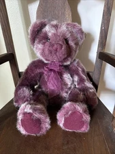 Russ Boysenberry Bear Beanie Plush Stuffed Animal Plum/Silver Color 15"