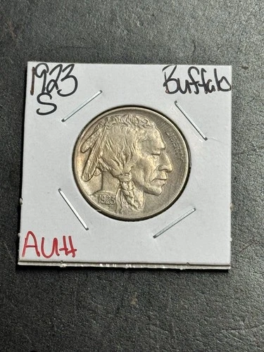 1923 S Buffalo Nickel Stunning AU About Uncirculated 5c Type Coin (Raw19238)