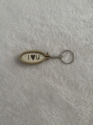 I   Du Gravur Schlüsselanhänger Pyrographie Handarbeit Geschenk Andenken Mutter Vatertag