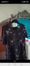 Fat face ladies size 10 grey floral long midi dress short sleeve