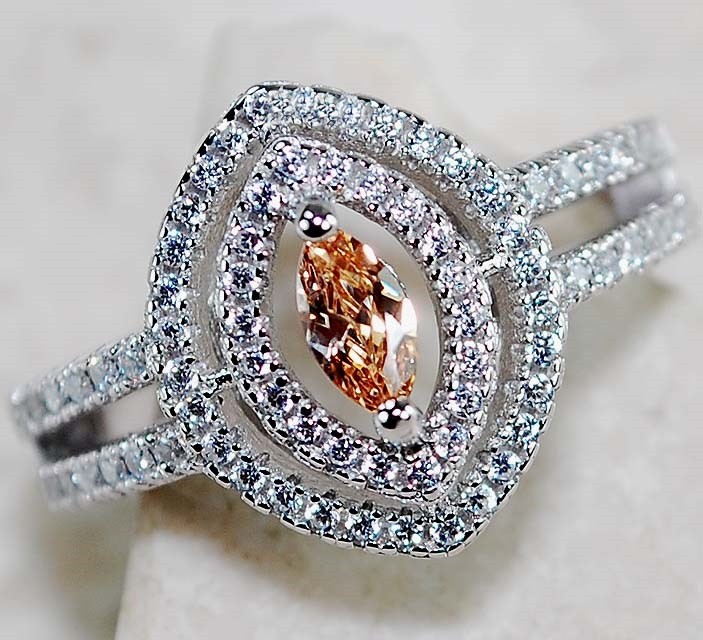 2CT  Padparadscha 925 Sterling Silver Ring Sz 7 L1-6