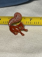 Vintage Enamel Coated Squirrel Brooch Pin Signed Gerry  s