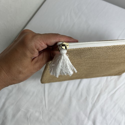 Mudpie Large Pouch 100% Jute, travel, essentials, Boho, convenient, going out - Picture 3 of 9