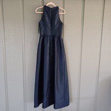 Alfred Sung D707 Bridesmaid Dress Size 10 Women Sleeveless Keyhole In Midnight