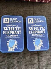 2x Duke Cannon White Elephant Champion Bar Soap - 10oz - Collectable Tin