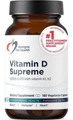 Vitamin D3 5000 IU + K2 MK4 - Bone, Heart, Mood & Immune Support - 180 Capsules