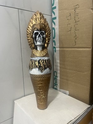 Agua Santa Skull Headdress Draft Beer Tap (Gold Knob) Tap Handle Knob (Tall) 10 
