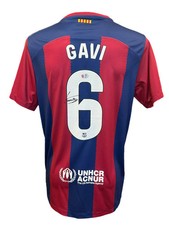 GAVI SIGNED FC BARCELONA 2023/24 HOME SHIRT (ACG CERT AG17260)