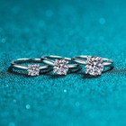 2CT-5# D/VVS1 Round Moissanite Solitaire Wedding Ring S925 Sterling Silver-Used — photo 4